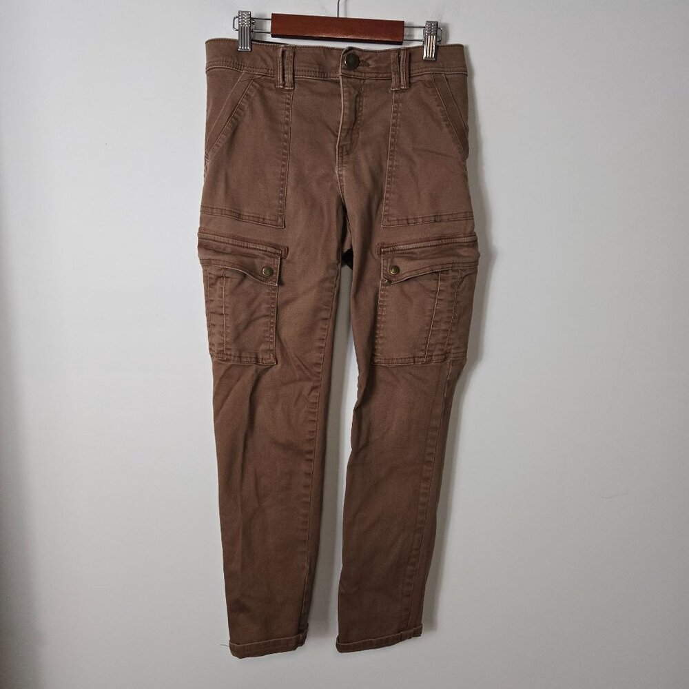 Democracy Womens Size 2 "Ab"solution Brown Cropped Color Utility Cargo Pants